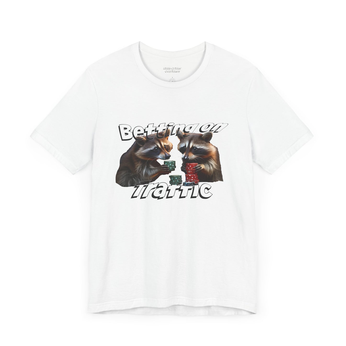 Funny Betting Raccoon Unisex T-Shirt - Perfect for Gamers & Animal Lovers