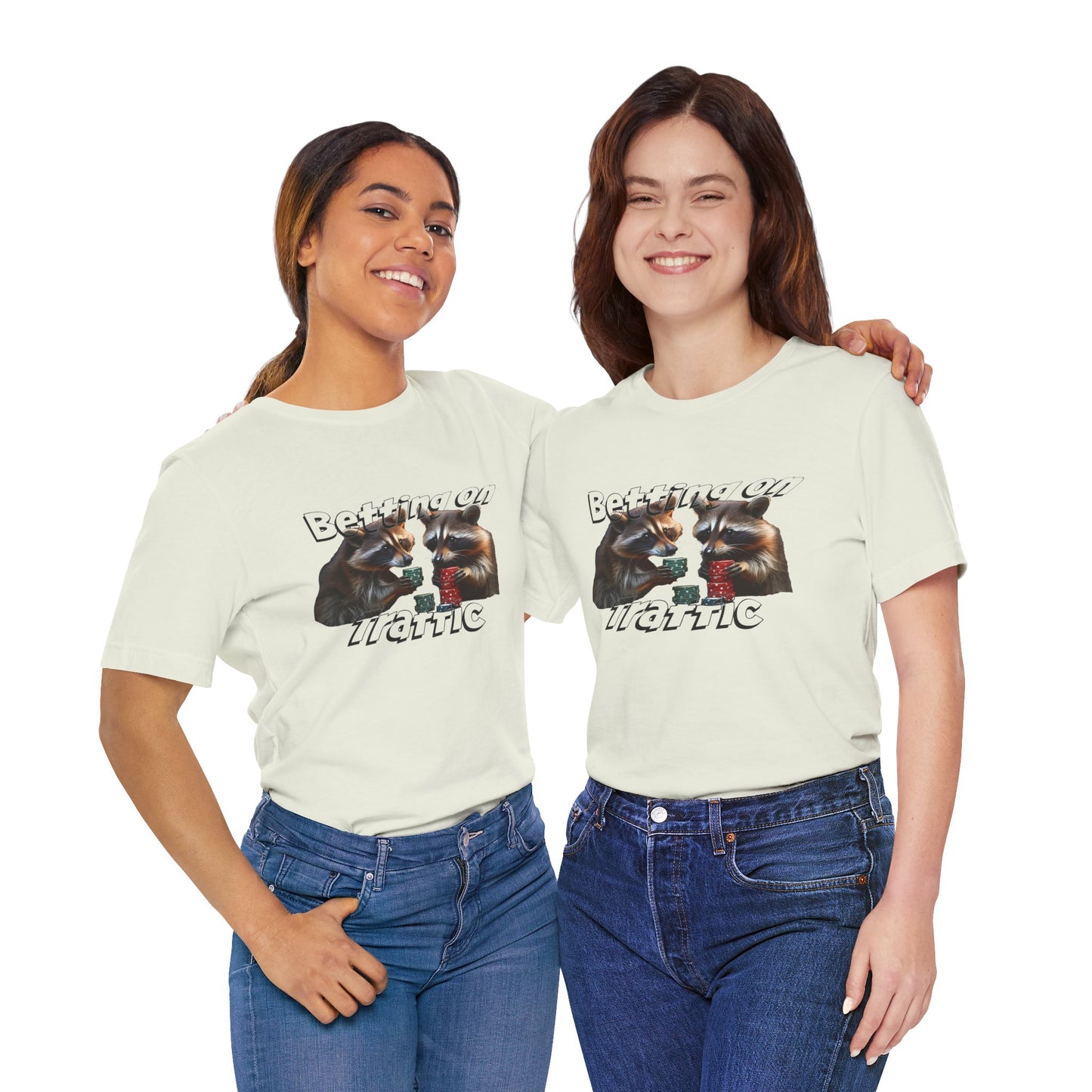 Funny Betting Raccoon Unisex T-Shirt - Perfect for Gamers & Animal Lovers